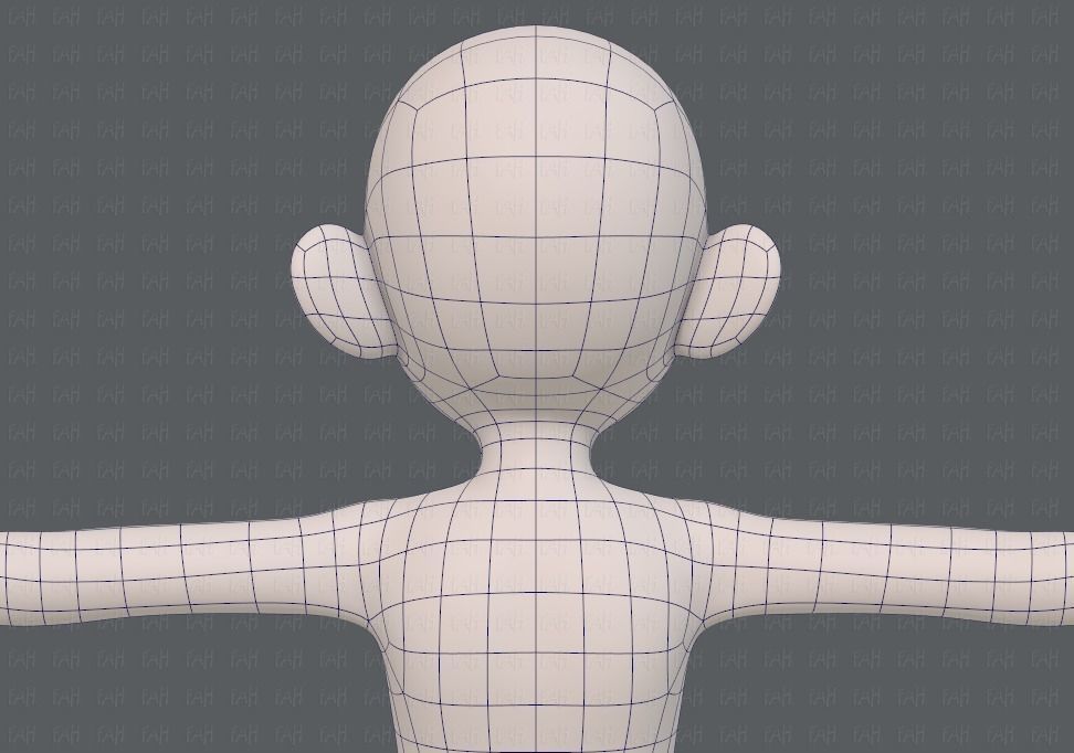 Base mesh girl characterV12 Low-poly 3D model_29