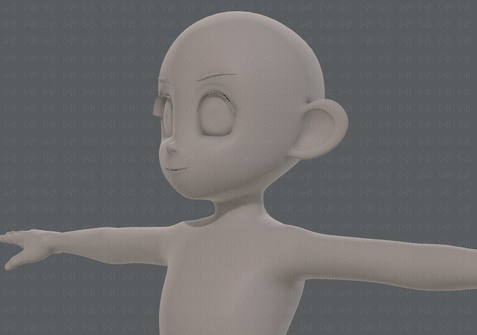 Base mesh girl characterV12 Low-poly 3D model_24