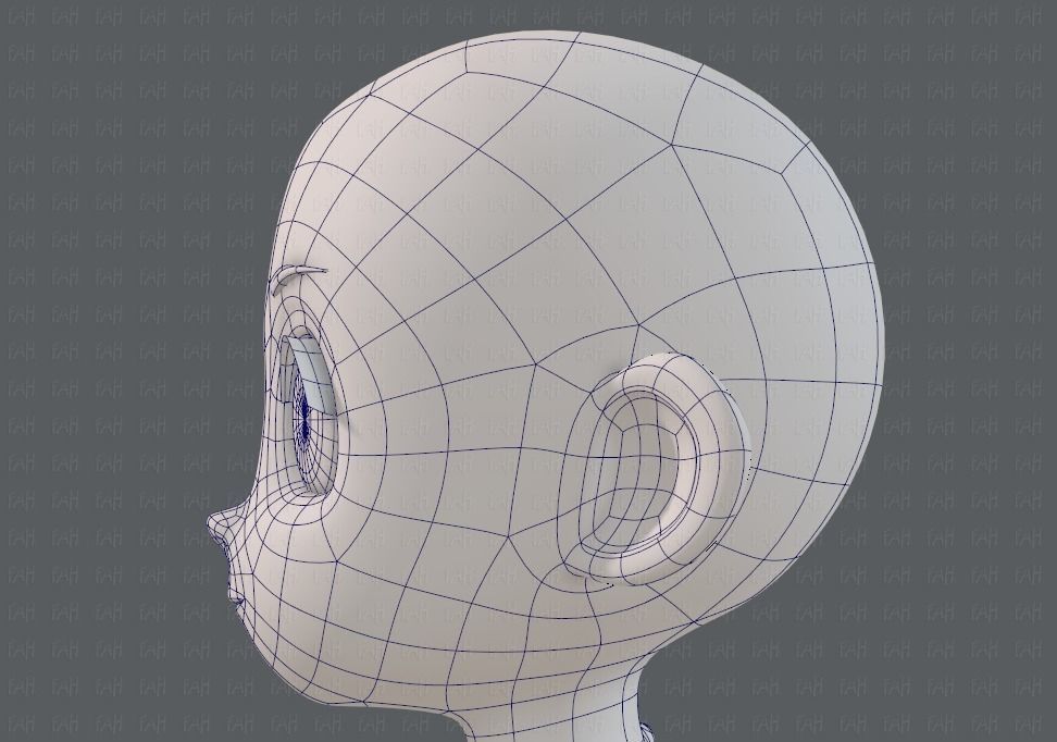 Base mesh girl characterV12 Low-poly 3D model_40