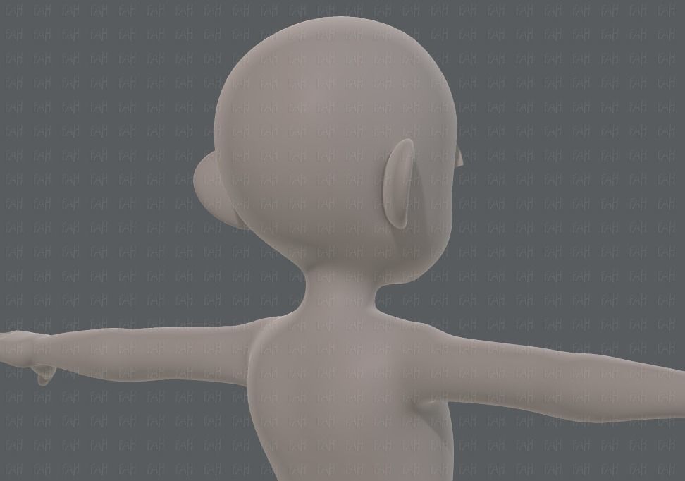 Base mesh girl characterV12 Low-poly 3D model_20