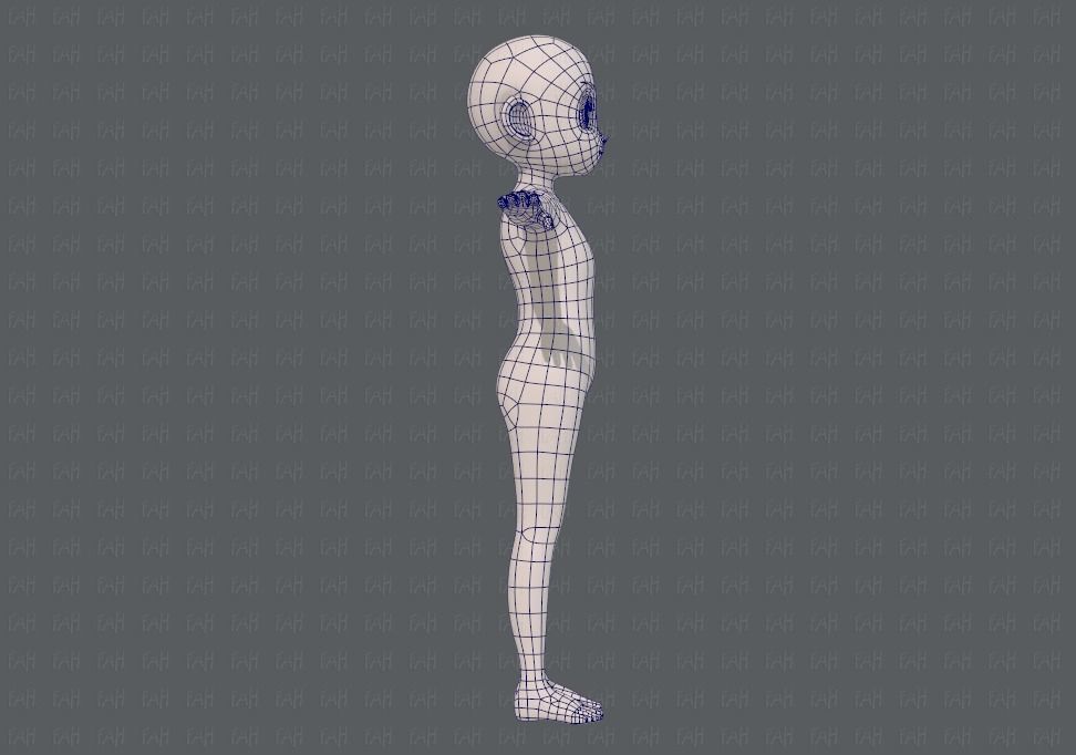 Base mesh girl characterV12 Low-poly 3D model_11