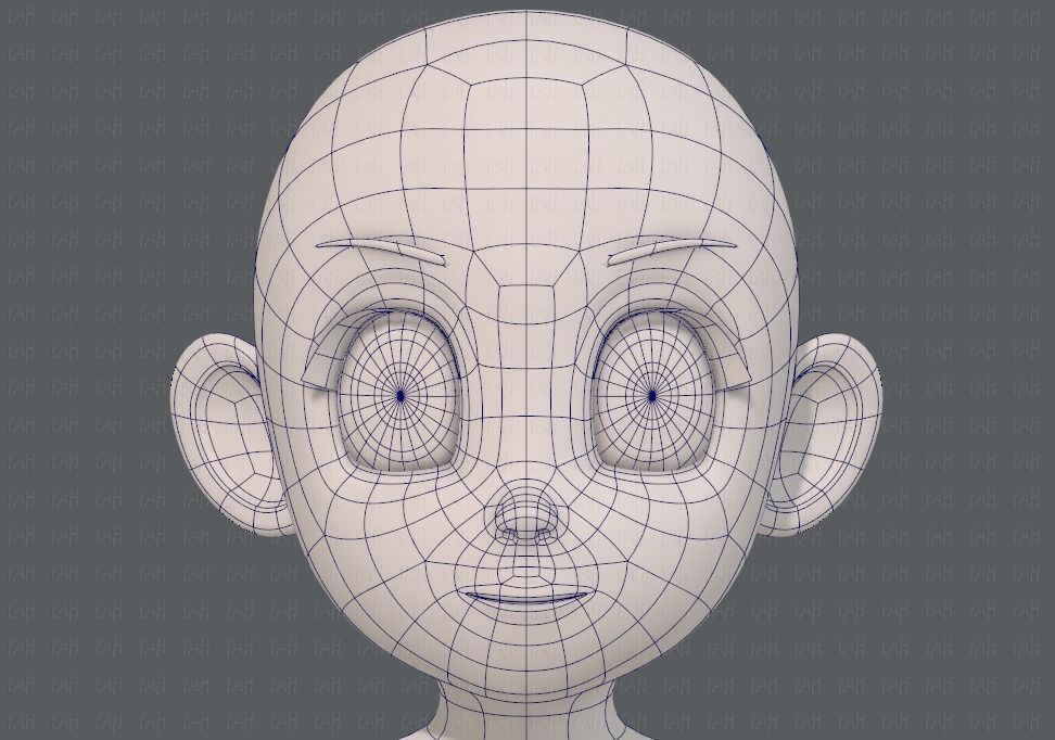 Base mesh girl characterV12 Low-poly 3D model_34