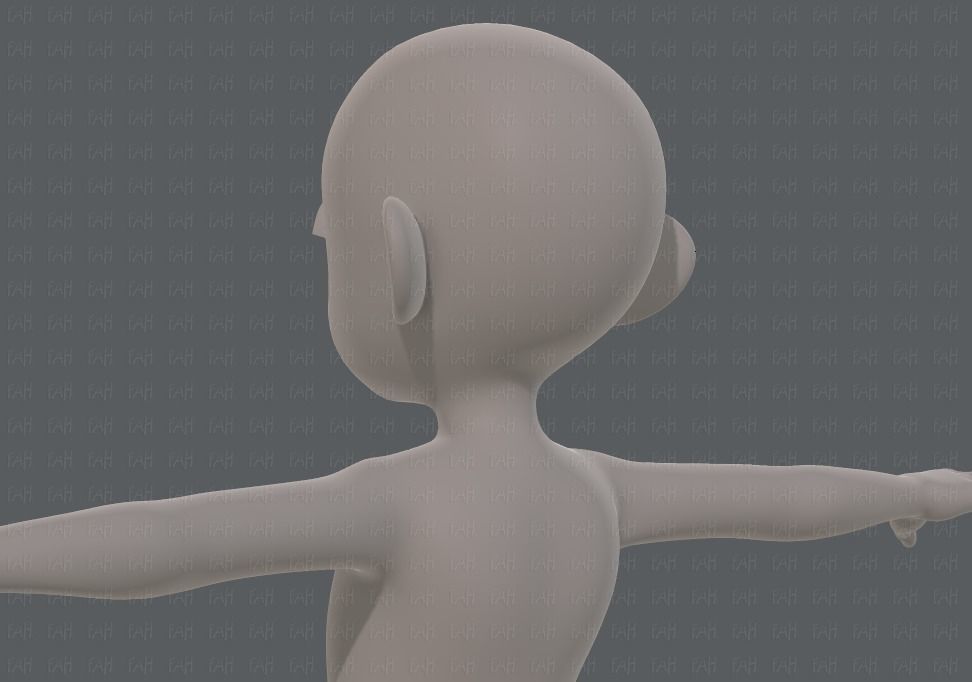 Base mesh girl characterV12 Low-poly 3D model_22