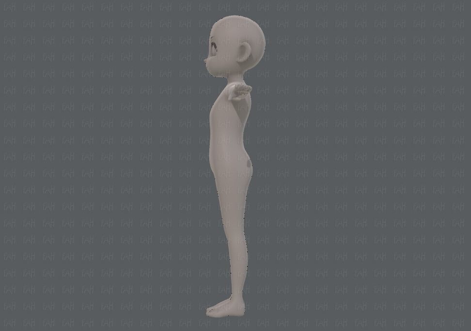 Base mesh girl characterV12 Low-poly 3D model_7