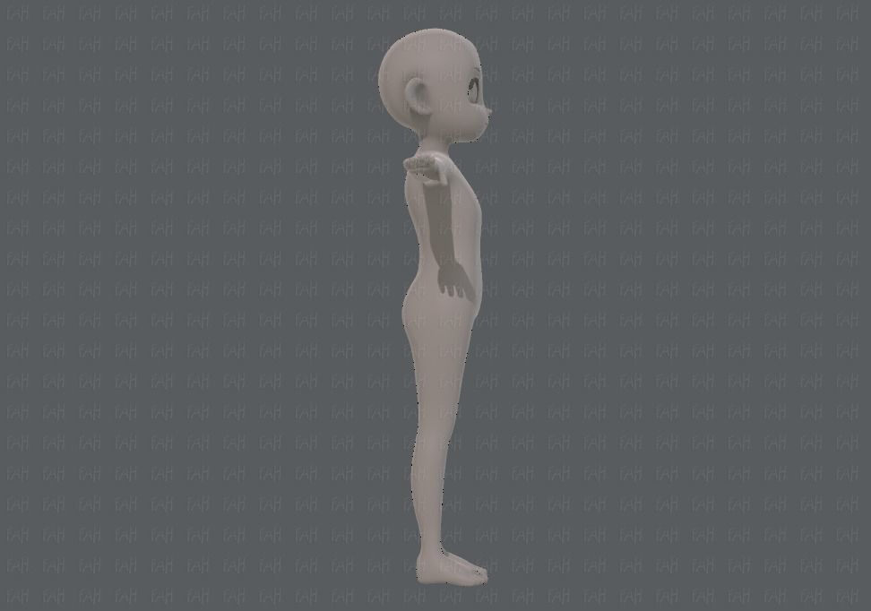 Base mesh girl characterV12 Low-poly 3D model_3