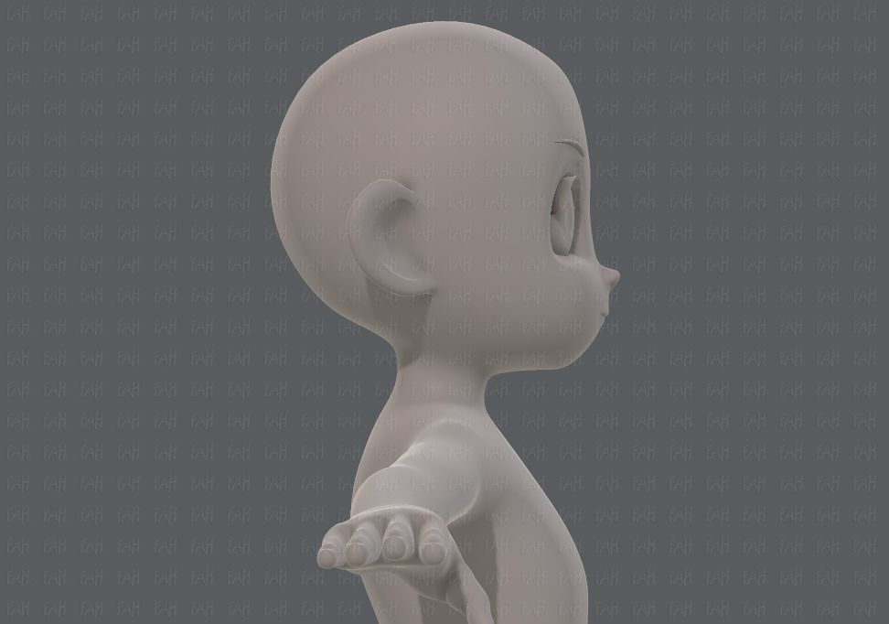 Base mesh girl characterV12 Low-poly 3D model_19