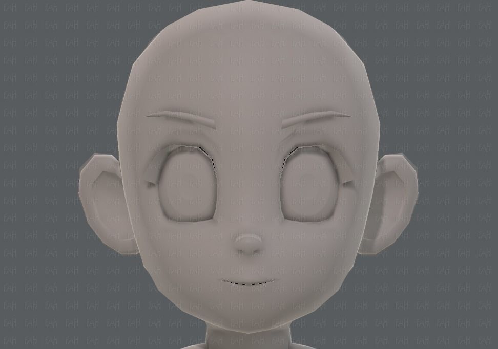 Base mesh girl characterV12 Low-poly 3D model_35