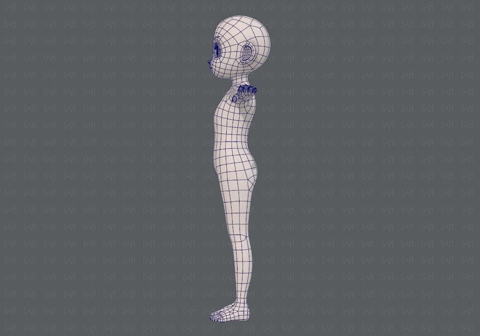 Base mesh girl characterV12 Low-poly 3D model_16