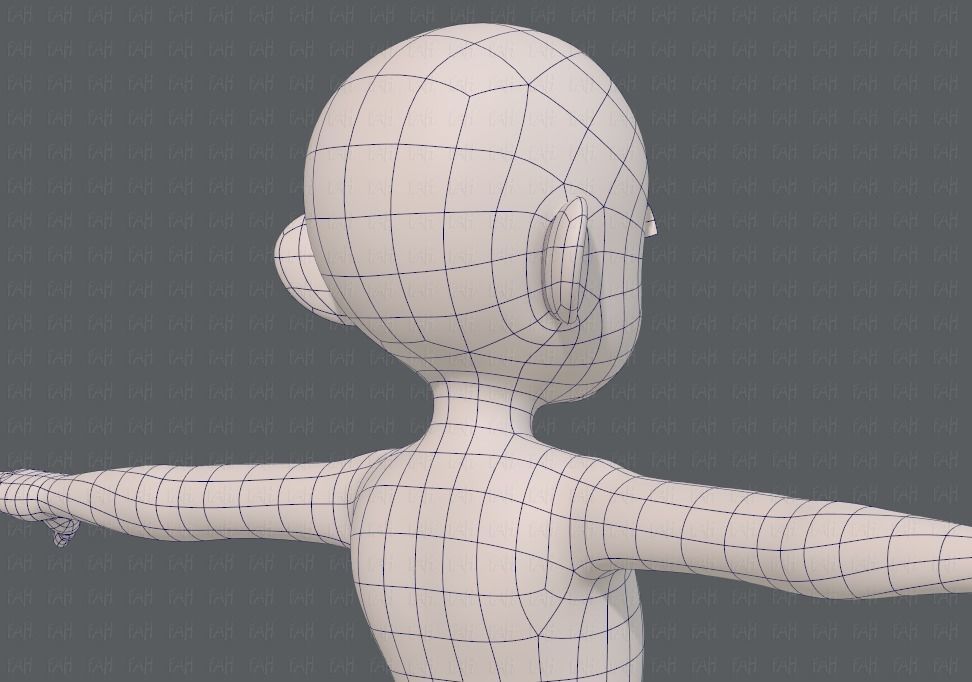 Base mesh girl characterV12 Low-poly 3D model_28