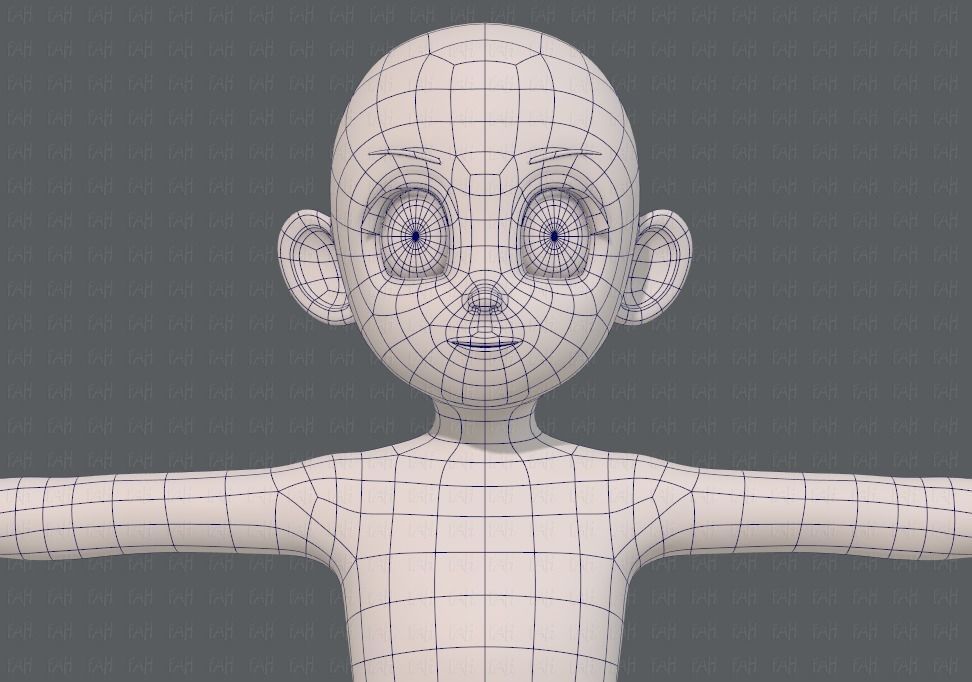 Base mesh girl characterV12 Low-poly 3D model_25