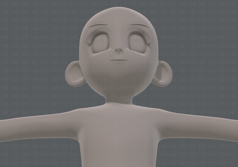 Base mesh girl characterV12 Low-poly 3D model_43