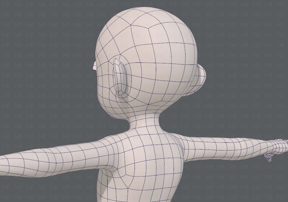 Base mesh girl characterV12 Low-poly 3D model_30