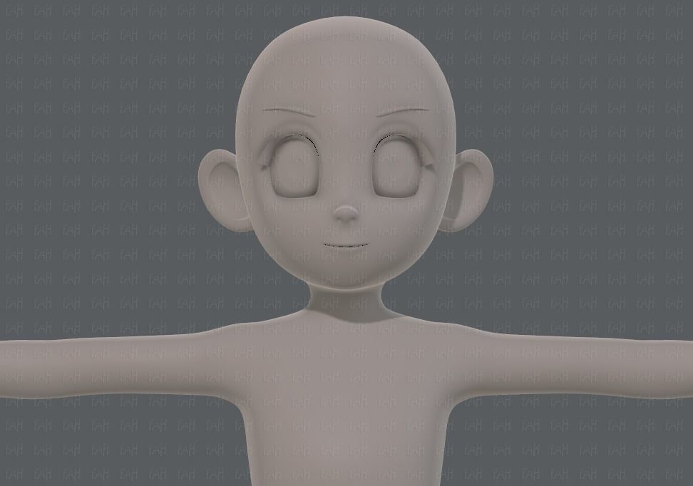Base mesh girl characterV12 Low-poly 3D model_17