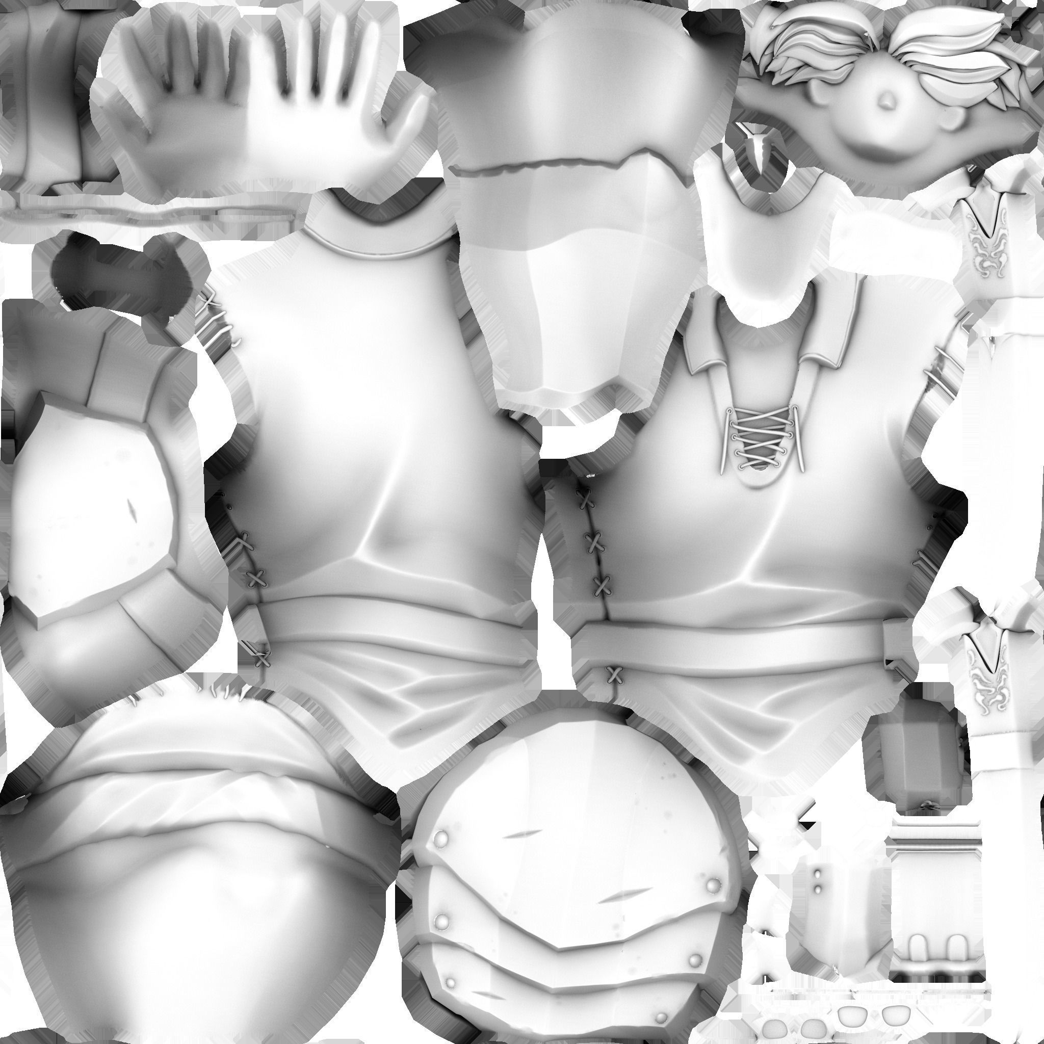 Hipster Knight Low-poly 3D model_10