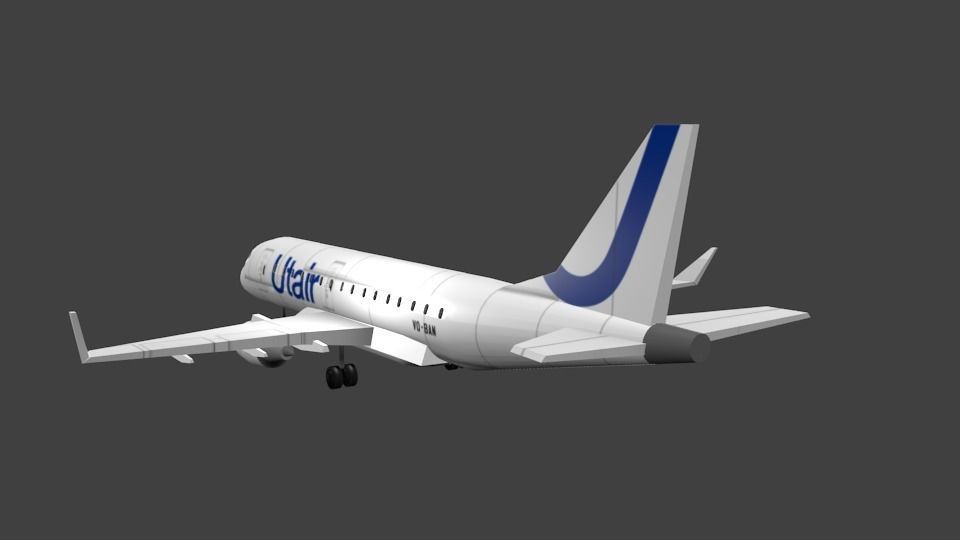 Embraer E170 Low-poly 3D model_6