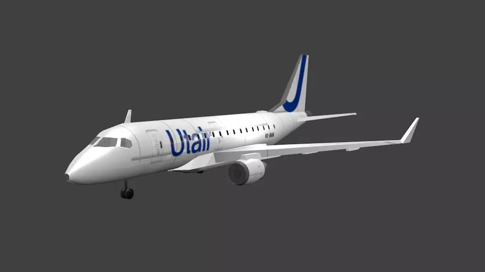 Embraer E170 Low-poly 3D model_0