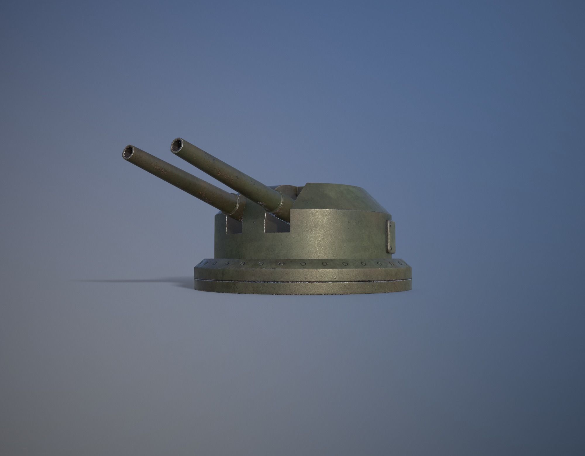 Gun Turret Low-poly 3D model_4