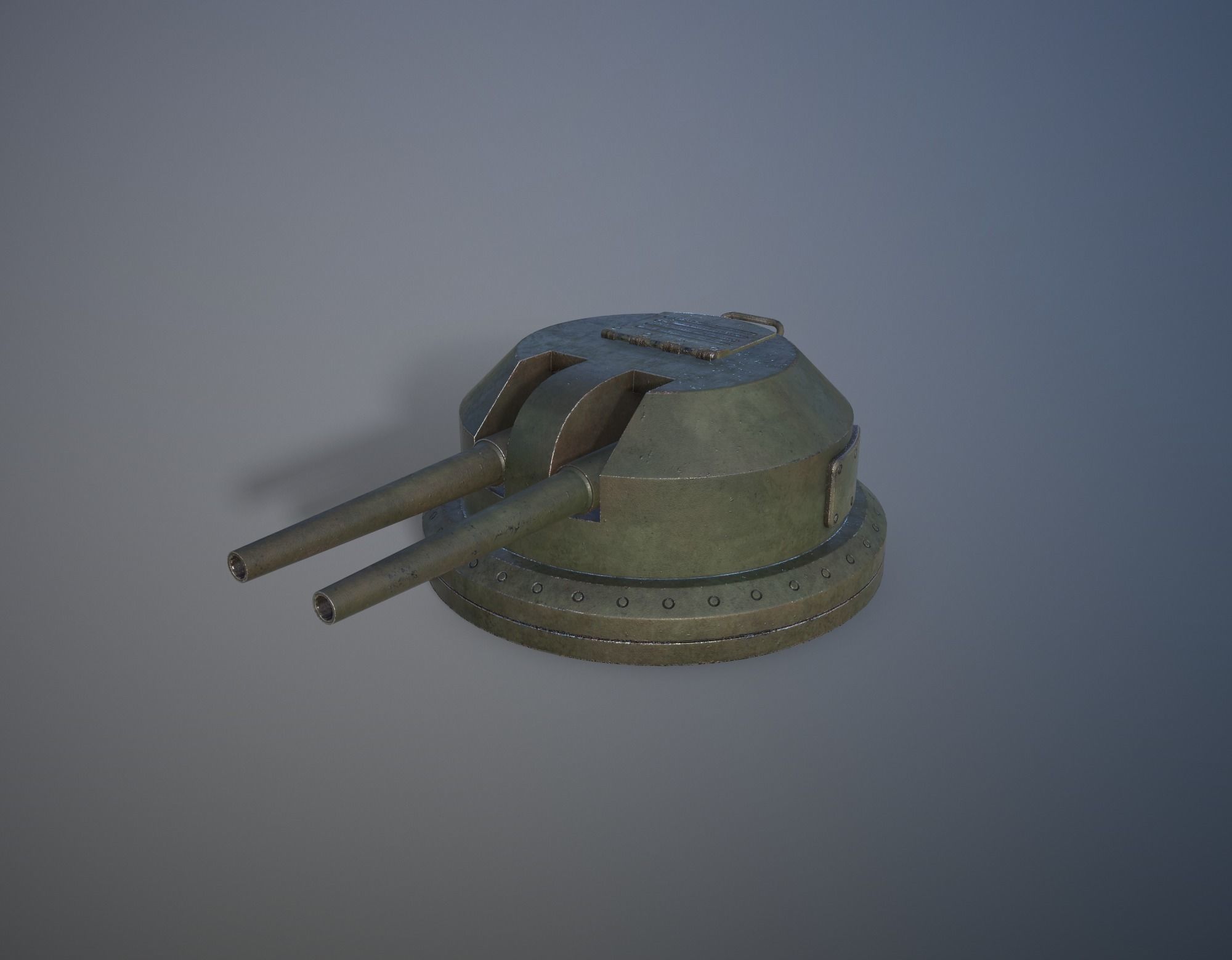 Gun Turret Low-poly 3D model_2