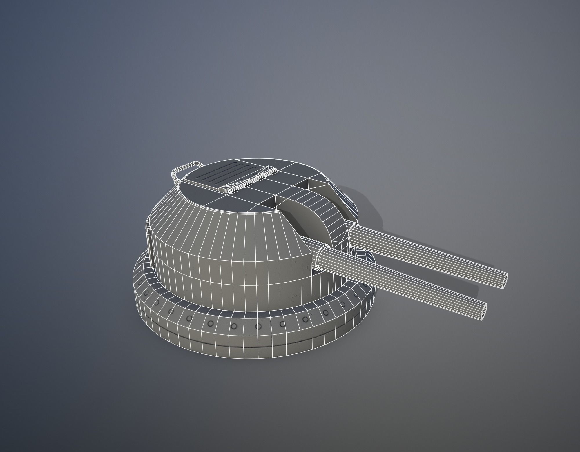 Gun Turret Low-poly 3D model_10