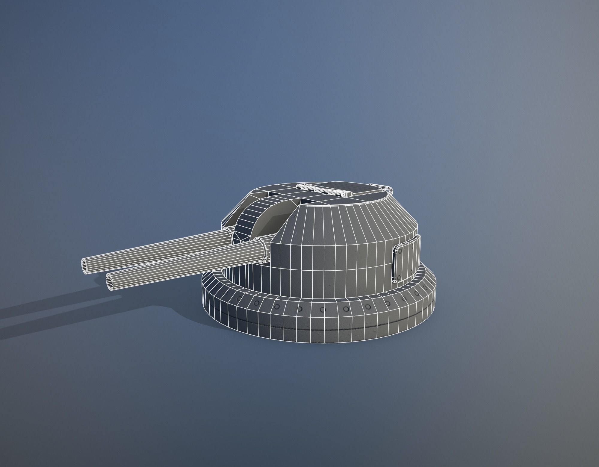 Gun Turret Low-poly 3D model_9