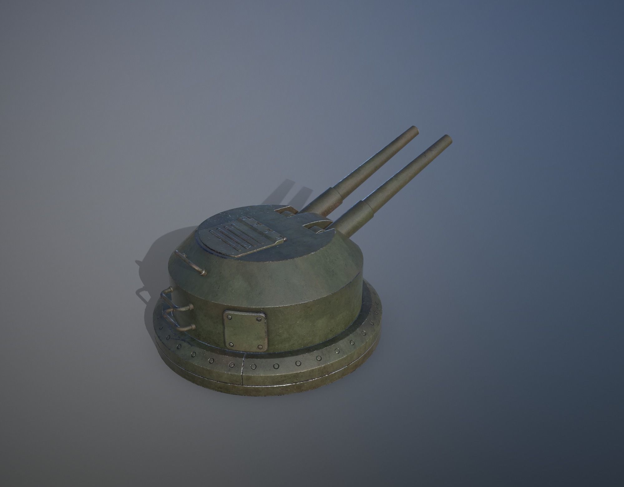 Gun Turret Low-poly 3D model_5