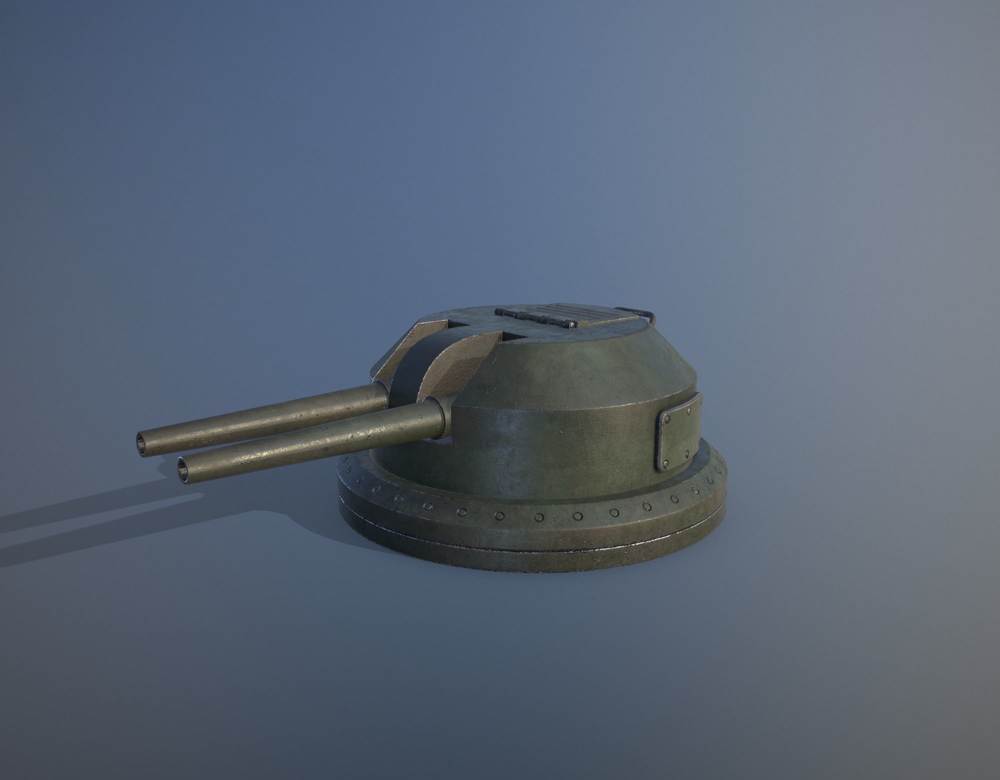 Gun Turret Low-poly 3D model_8