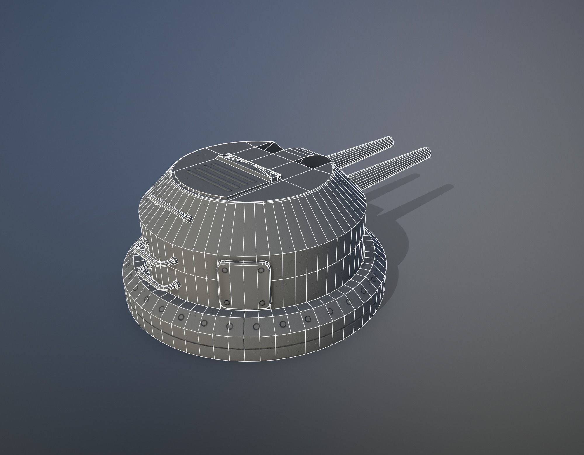 Gun Turret Low-poly 3D model_11