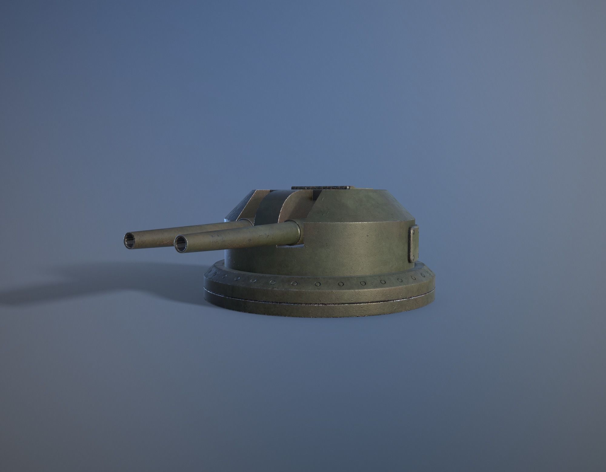 Gun Turret Low-poly 3D model_1