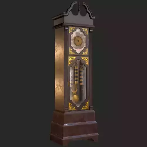 Retro Vintage Grandfather Clock PBR Low-poly 3D model
