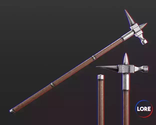 Medieval Common Weapon Warhammer Low-poly 3D model