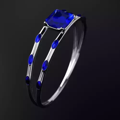 elegant blue diamond ring 3D model