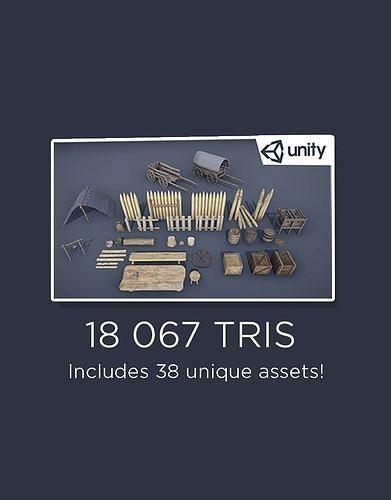 Medieval Props - Mega Pack  Low-poly 3D model Low-poly 3D model