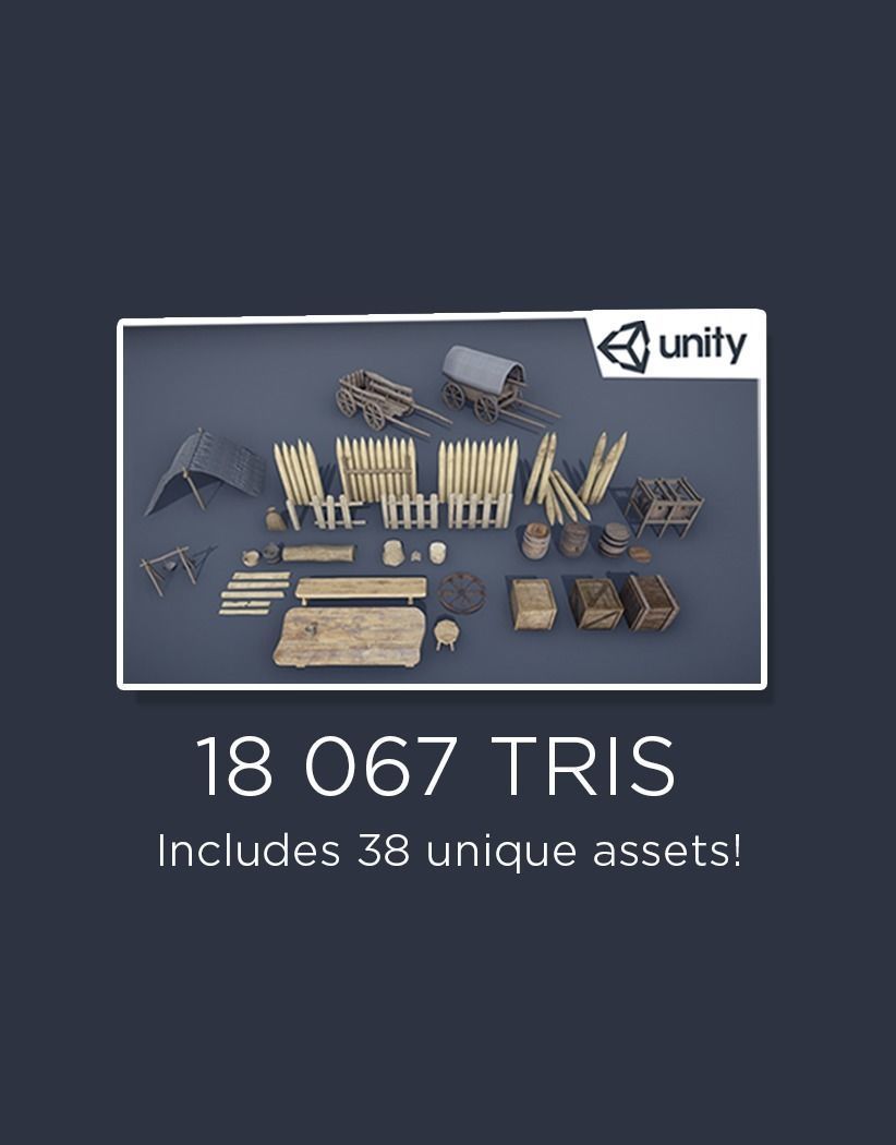 Medieval Props - Mega Pack Low-poly 3D model Low-poly 3D model