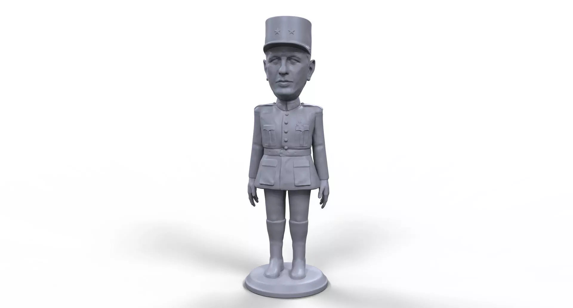 Charles De Gaulle stylized high quality 3D printable miniature 3D print model_0