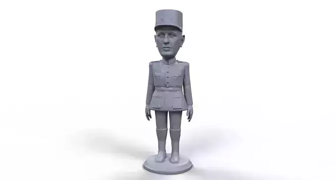 Charles De Gaulle stylized high quality 3D printable miniature 3D print model
