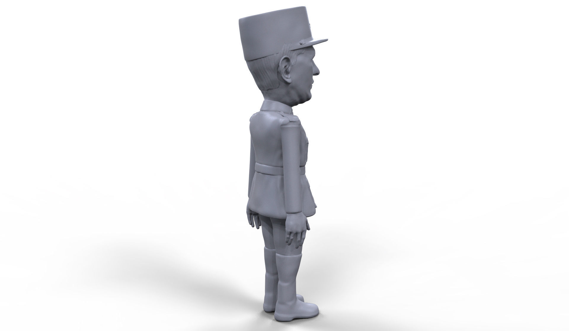 Charles De Gaulle stylized high quality 3D printable miniature 3D print model_7