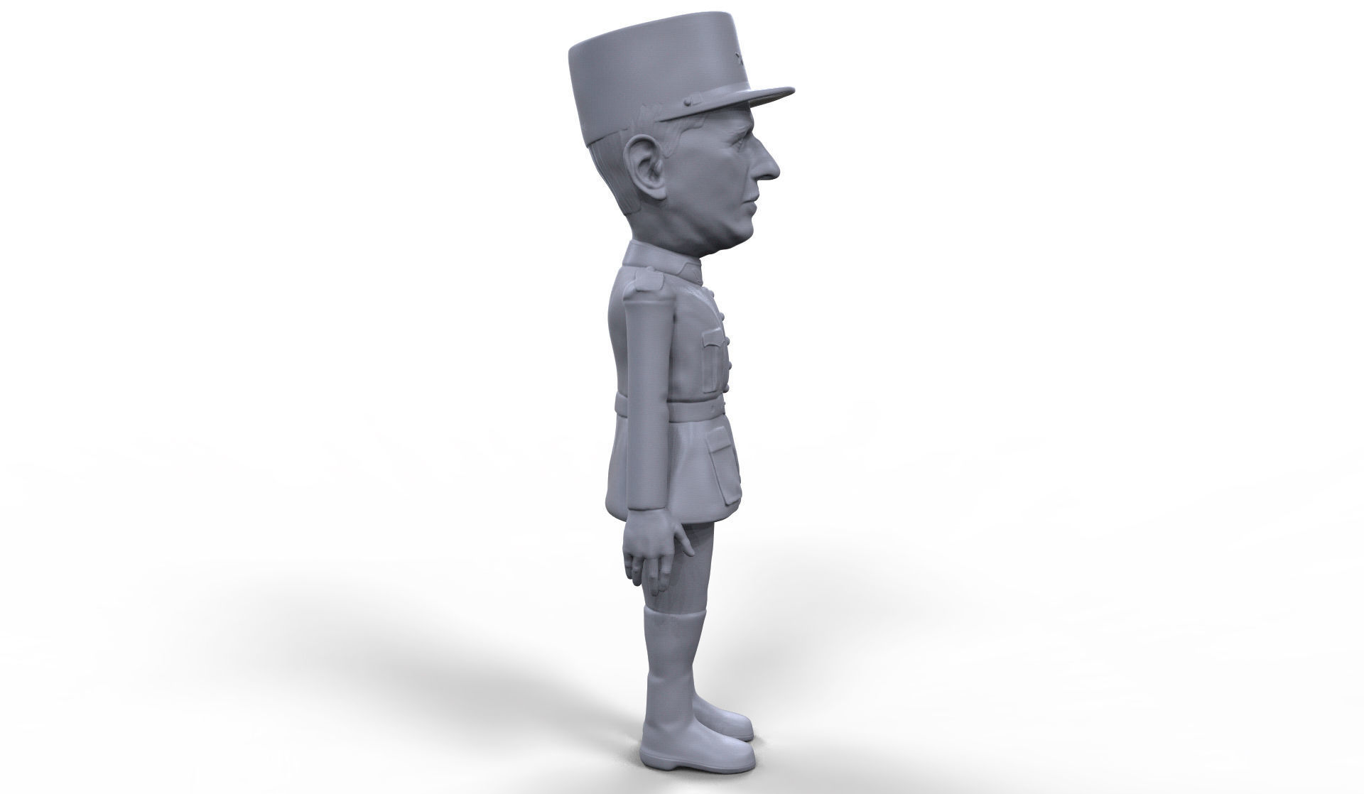 Charles De Gaulle stylized high quality 3D printable miniature 3D print model_8
