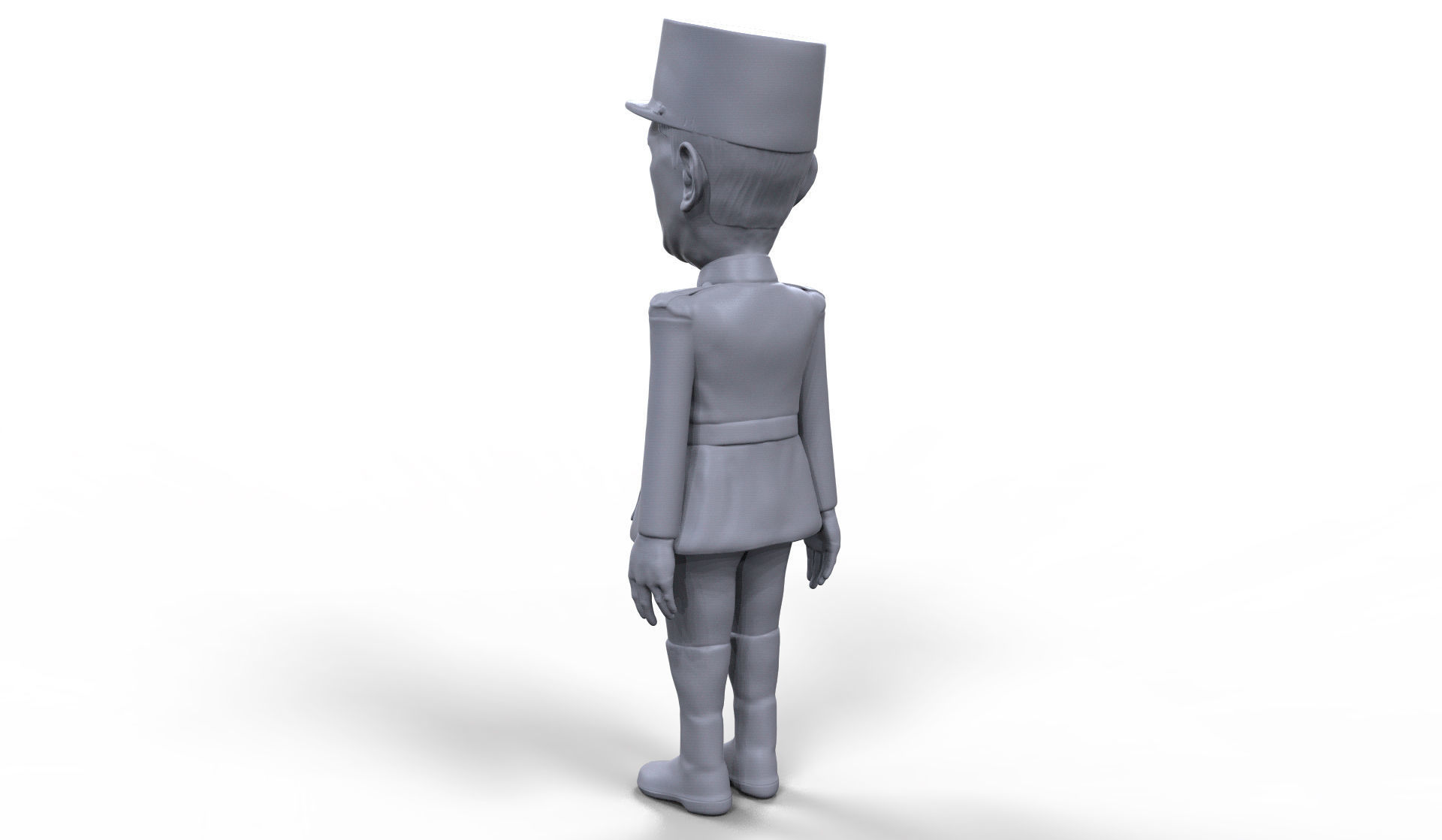 Charles De Gaulle stylized high quality 3D printable miniature 3D print model_5