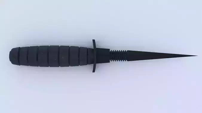Black Combat Knife 3D Model
