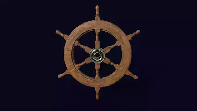 Ship Navigation Steering wheel Low-poly 3D model