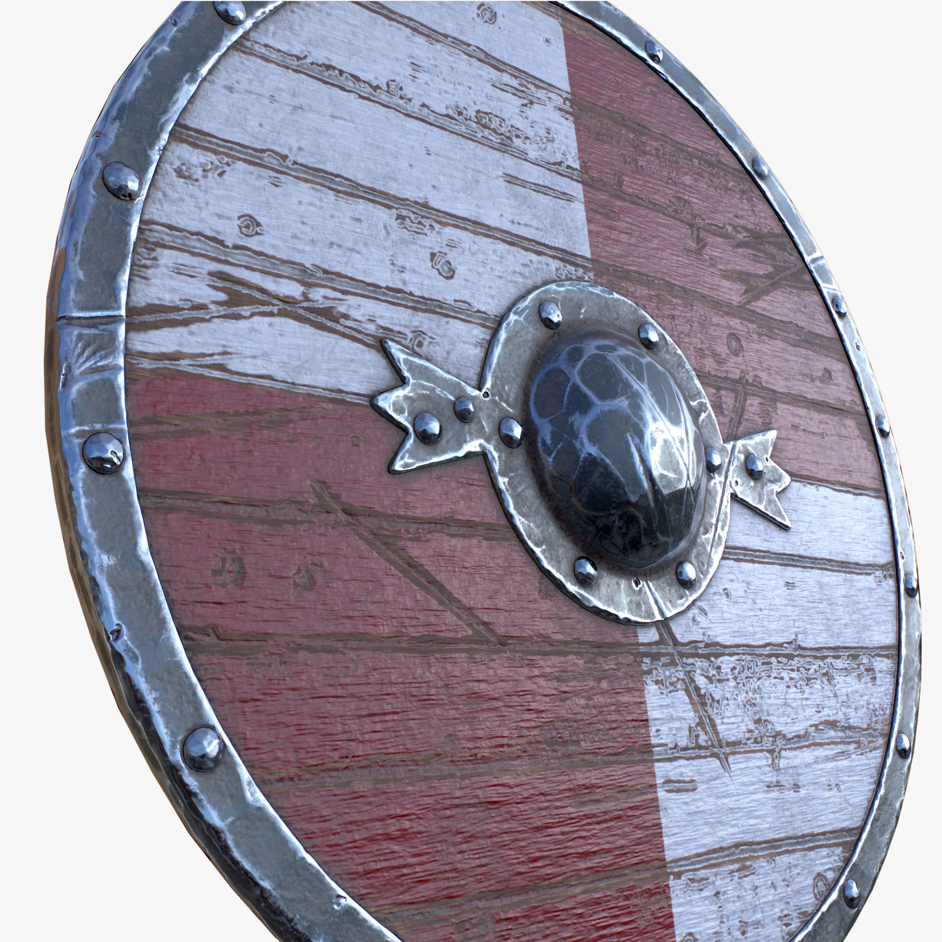 Axe and Shield Low-poly 3D model_8