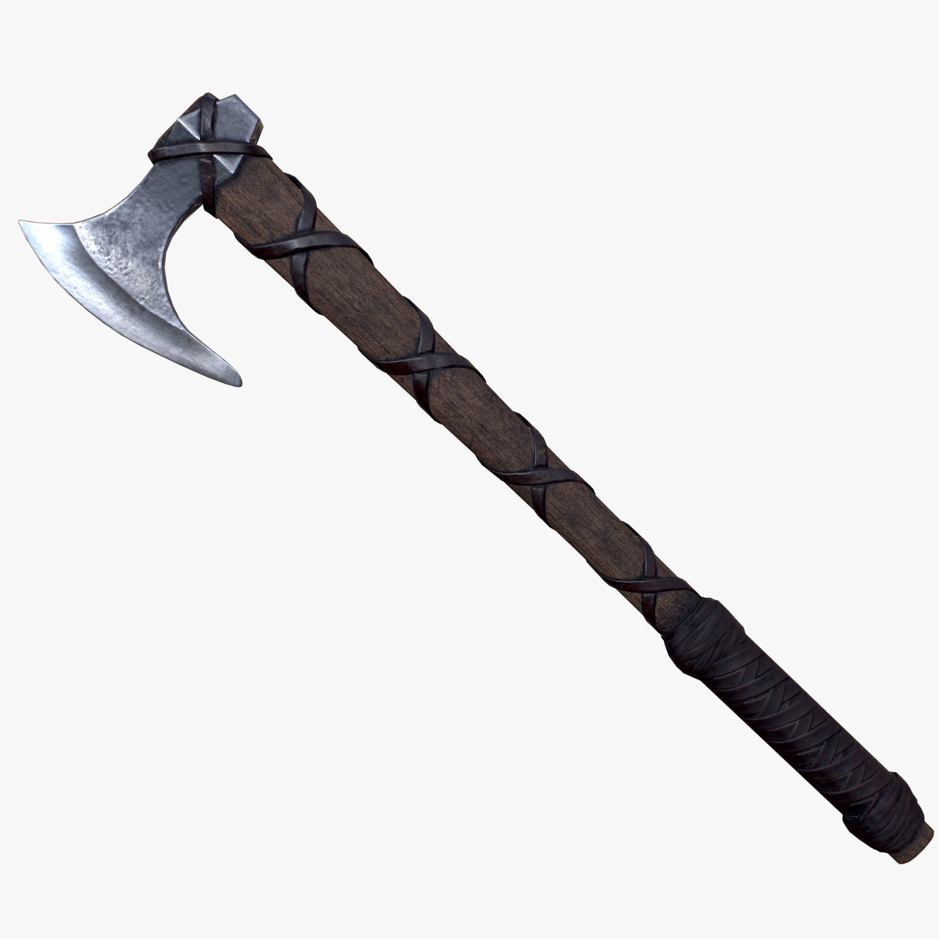 Axe and Shield Low-poly 3D model_5