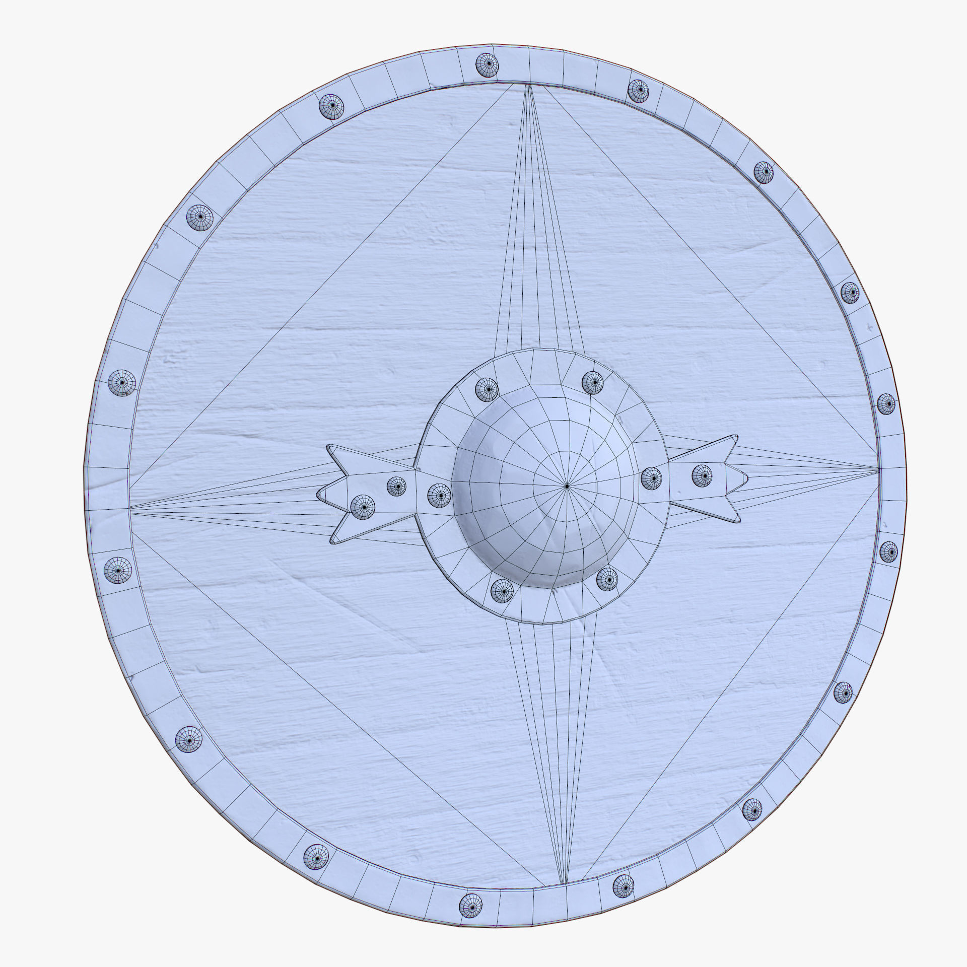 Axe and Shield Low-poly 3D model_2