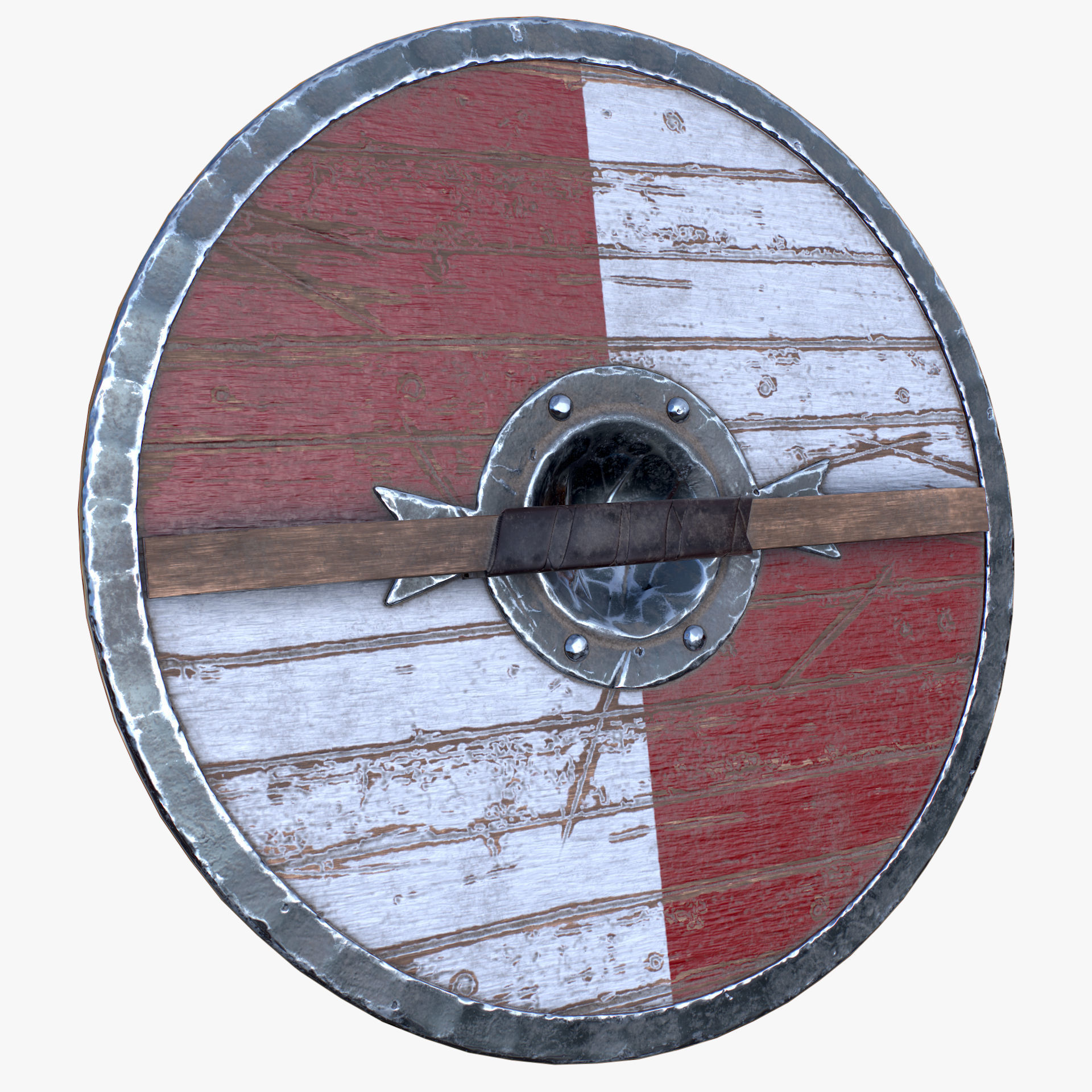 Axe and Shield Low-poly 3D model_3