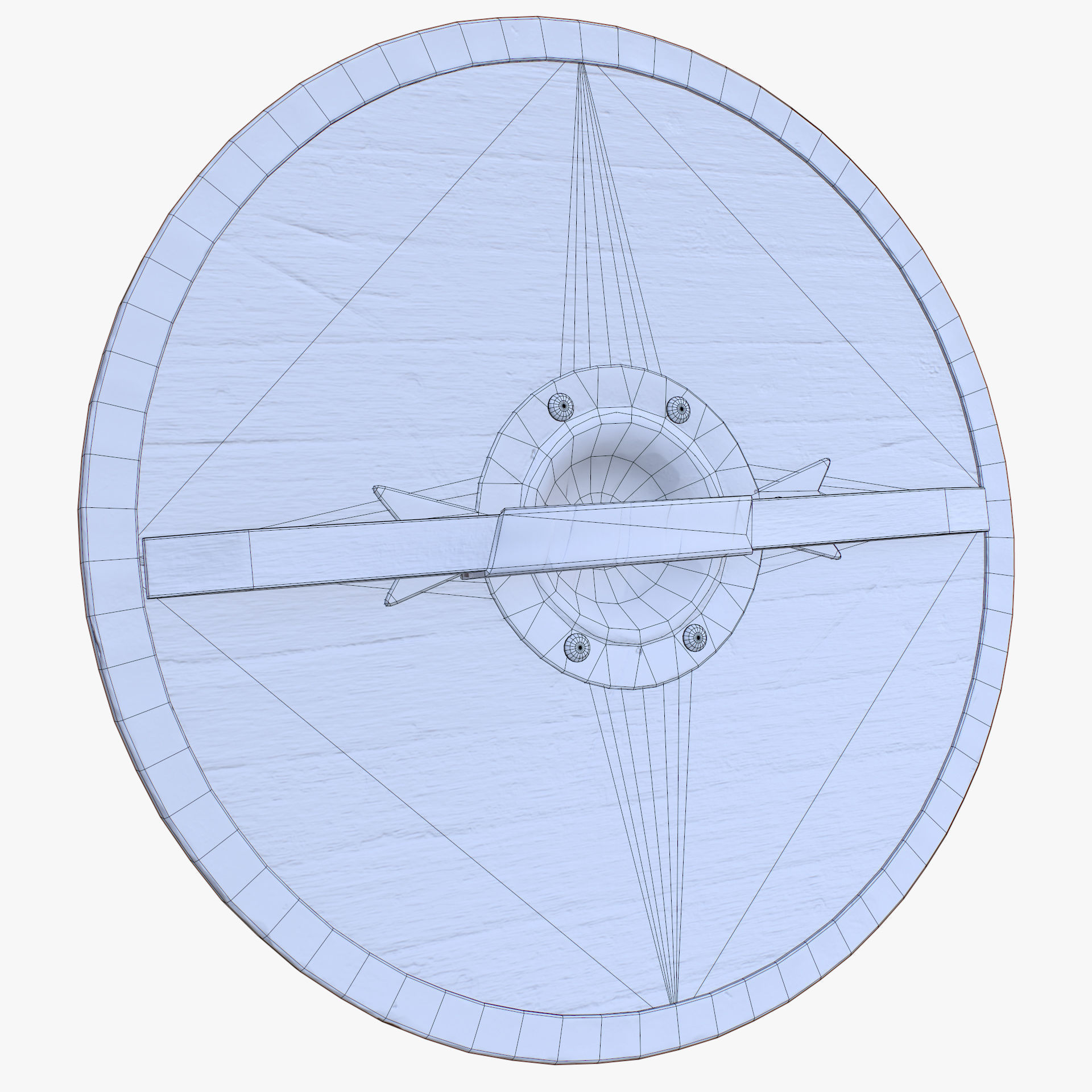 Axe and Shield Low-poly 3D model_4