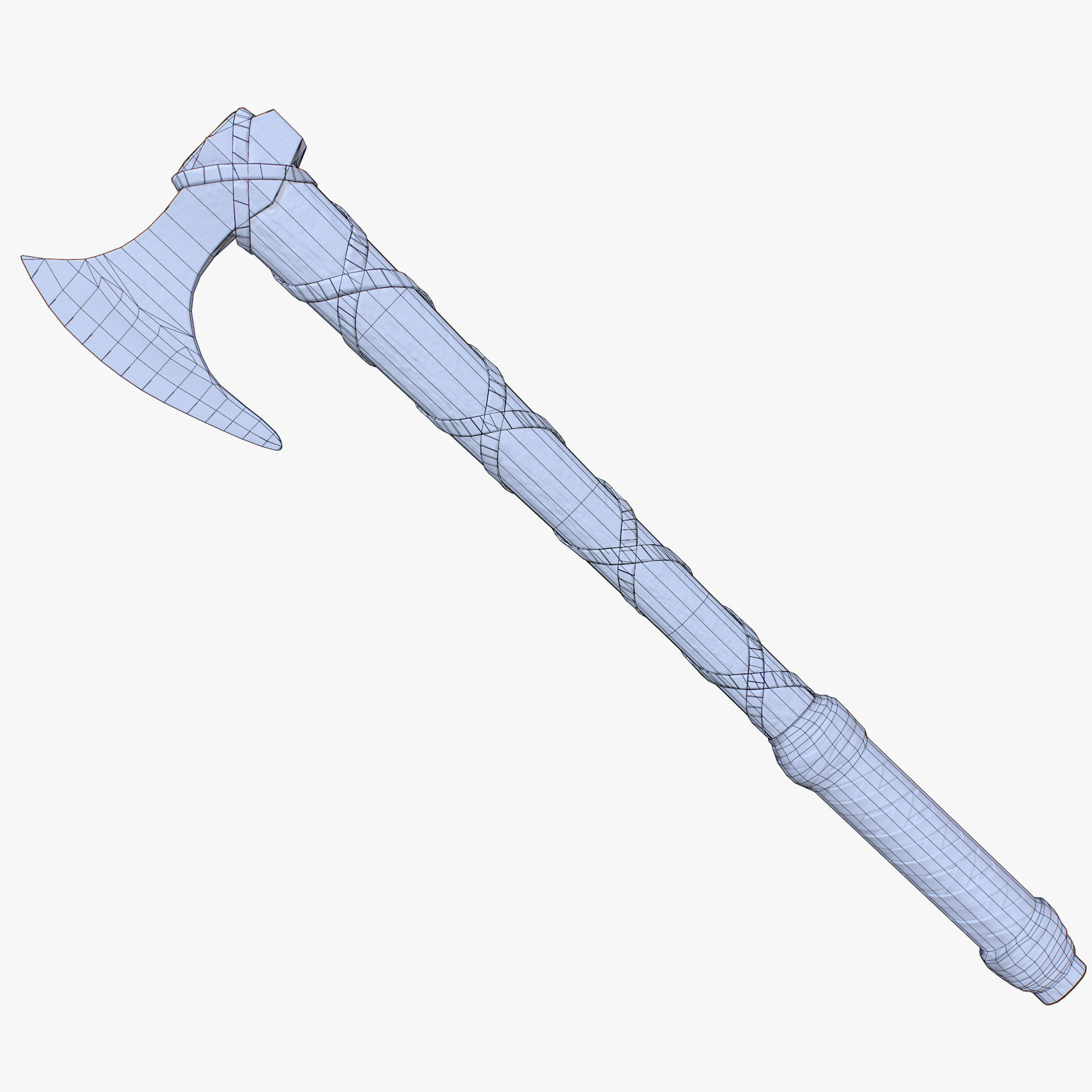 Axe and Shield Low-poly 3D model_6