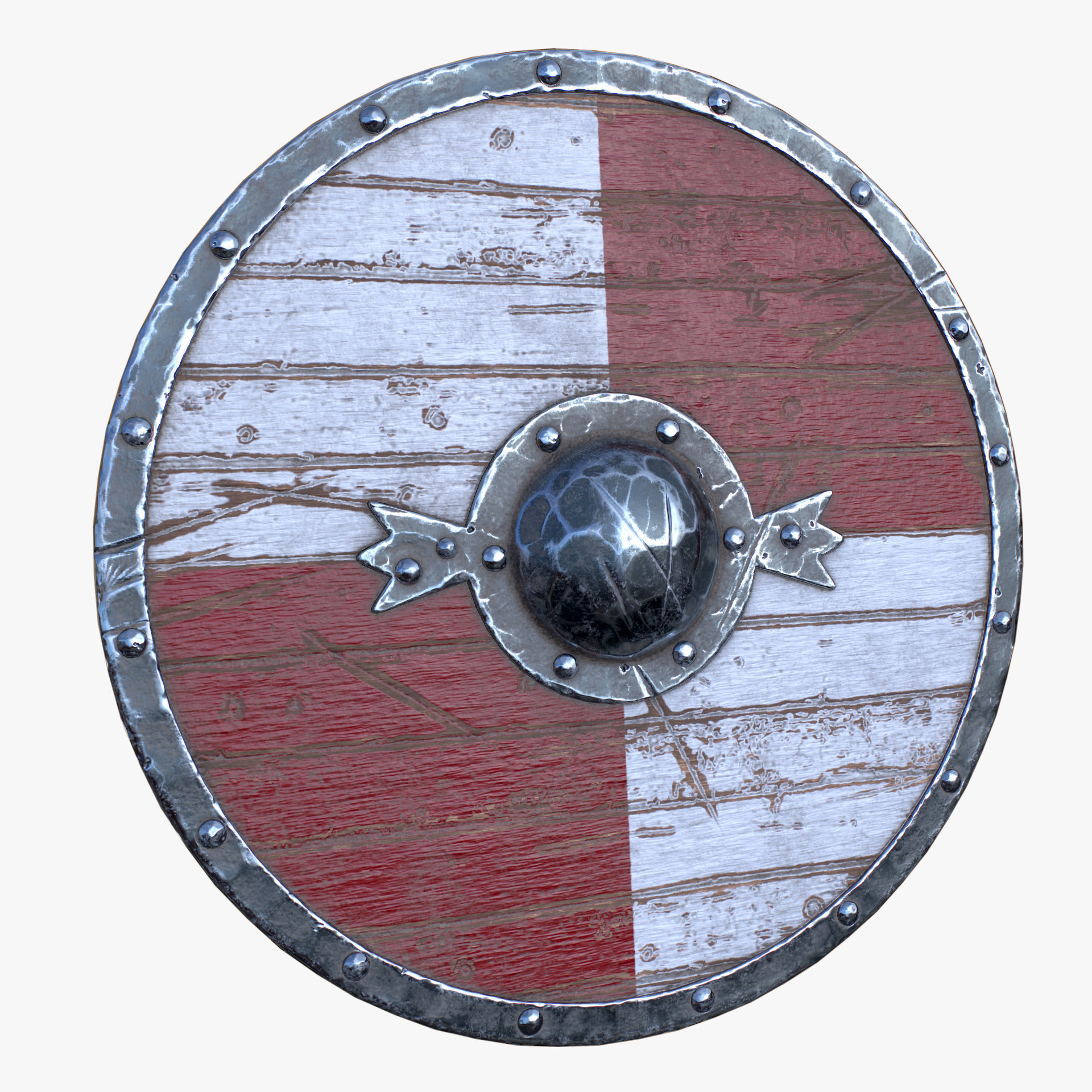 Axe and Shield Low-poly 3D model_1