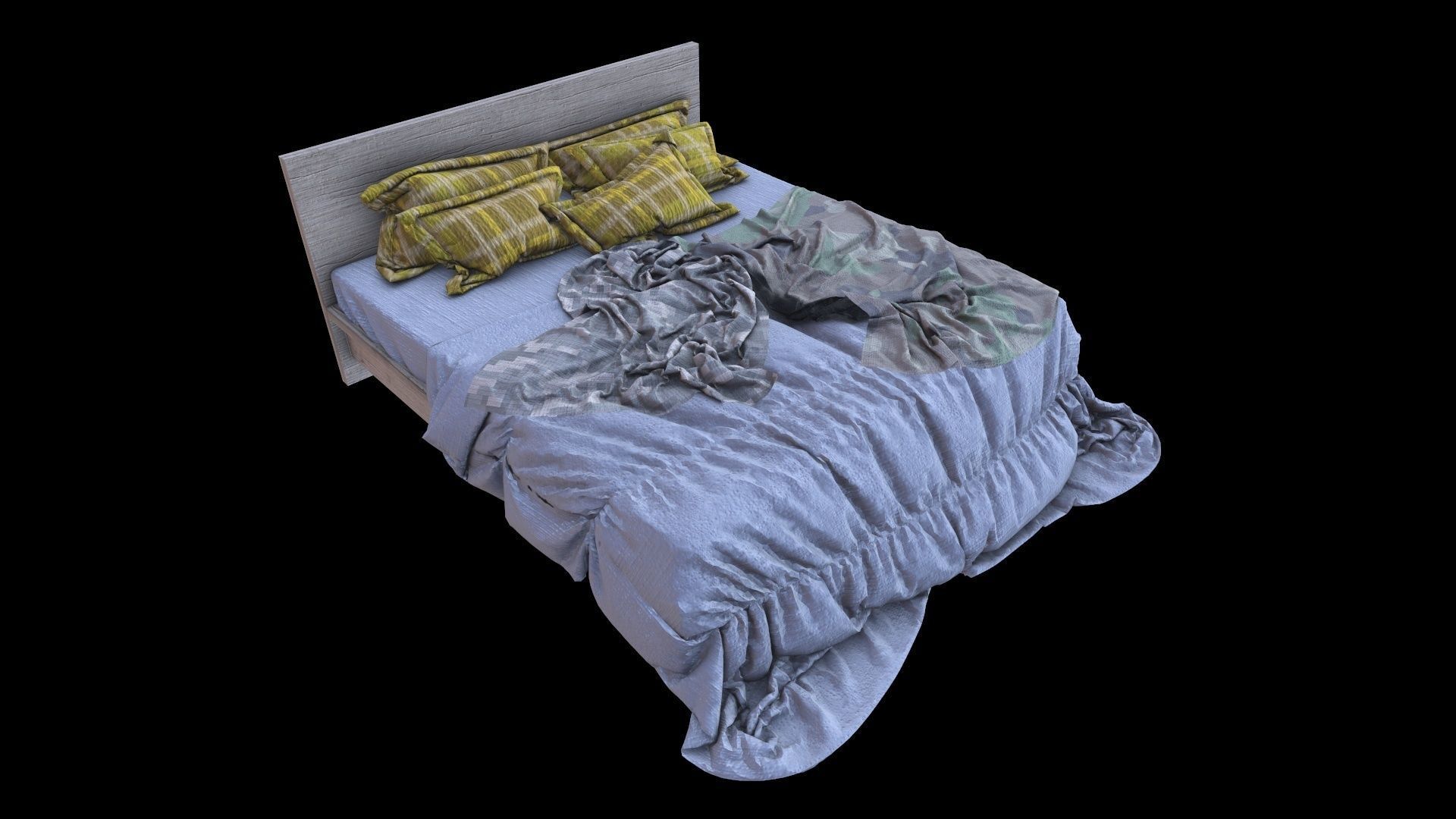 PBR Beds - 5 Pieces 3D model_3