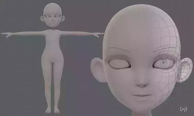 Base mesh girl characterV13