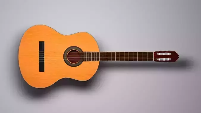 Realistic Classic Guitar Low-poly 3D model